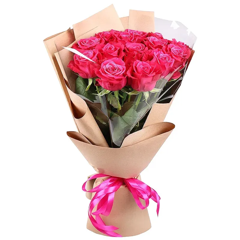 Букет из 15 малиновых роз