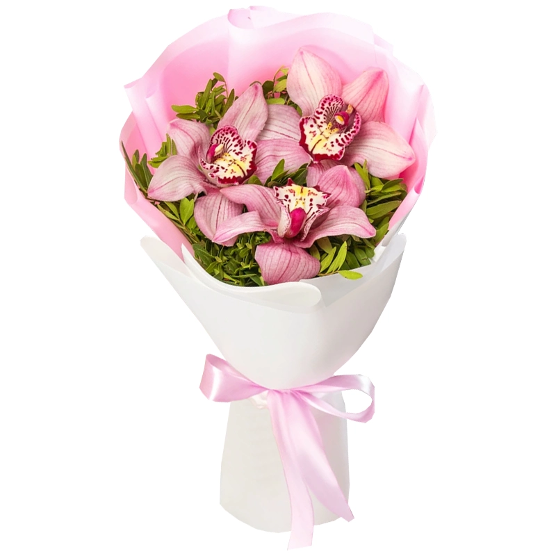 Букет из 3 розовых орхидей