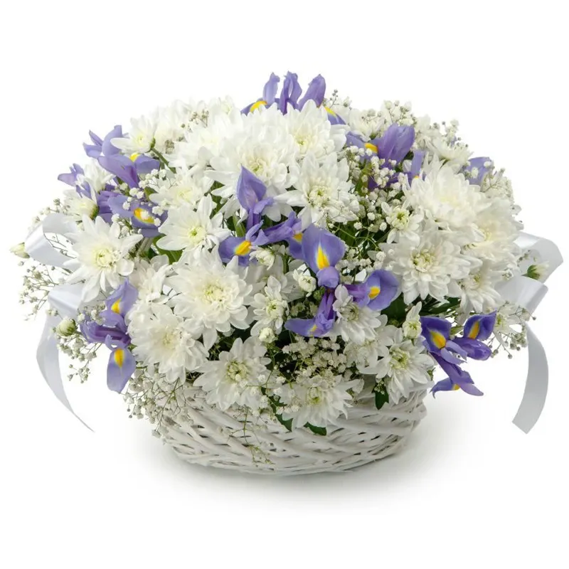 Корзина с цветами Белый ангел